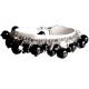 Fake Pearls Simulated Imitation Costume Jewellery Bracelets, Fashion Women Girls Gift, Black Faux Pearl Charm Bracelet
