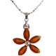Cute Costume Jewellery Accessories, Fashion Women Teenage Teen Girls Small Gift, Brown Rhinestone 22mm Flower Pendant Necklace