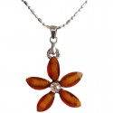Brown Rhinestone 22mm Flower Pendant