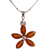 Cute Costume Jewellery Accessories, Fashion Women Teenage Teen Girls Small Gift, Brown Rhinestone 22mm Flower Pendant Necklace