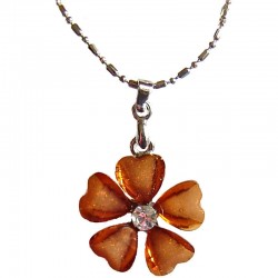 Cute Costume Jewellery Accessories, Fashion Women Teenage Teen Girls Small Gift, Brown Rhinestone Daisy Flower Pendant Necklace