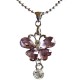 Cute Costume Jewellery Accessories, Fashion Women Teenage Teen Girls Small Gift, Lilac Diamante Butterfly Drop Pendant Necklace
