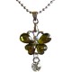 Cute Costume Jewellery Accessories, Fashion Women Teenage Teen Girls Small Gift, Green Diamante Butterfly Drop Pendant Necklace