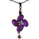 Chic Costume Jewellery Accessories, Fashion Women Girls Small Gift, Purple Diamante Luck Flower Pendant Necklace