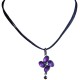 Costume Jewellery Rope Necklaces, Fashion Accessories, Women Dainty Small Gift, Purple Diamante Luck Flower Cord Necklace