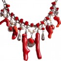 Red Coral Reef Cascade Statement Necklace