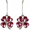 Cute Costume Jewellery Accessories, Young Women Teenage Teen Girl Small Gift, Purple Lucky Four Leaf Clover Dainty Drop Earrimgs
