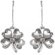 Costume Jewellery Accessories, Fashion Young Women Teenage Teen Girls Small Gift, Clear Lucky 4 Leaf Clover Dainty Drop Earrings