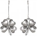 Clear Lucky Four Leaf Clover Dainty Drop Earrings