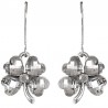 Costume Jewellery Accessories, Fashion Young Women Teenage Teen Girls Small Gift, Clear Lucky 4 Leaf Clover Dainty Drop Earrings