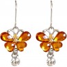 Cute Costume Jewellery Accessories, Fashion Young Women Teenage Teen Girls Small Gift, Brown Diamante Butterfly Drop Earrings