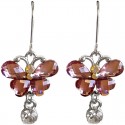 Lilac Diamante Butterfly Drop Earrings