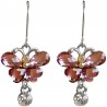Cute Costume Jewellery Accessories, Fashion Young Women Teenage Teen Girls Small Gift, Lilac Diamante Butterfly Drop Earrings