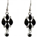 Black Diamante Rhombus Black Drop earrings