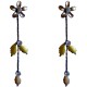 Cute Costume Jewellery Accessories, Fashion Women Girls Small Gift, Brown Enamel Flower Leaf Drop Earrings