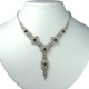Bib Fashion Bridal Jewellery, Purple & Clear Diamante Geometric Tassel Costume Necklace