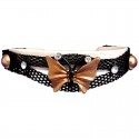Brown Enamel Butterfly Black Mesh Fashion Bracelet