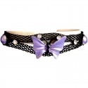 Purple Enamel Butterfly Black Mesh Fashion Bracelet