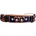 Black Enamel Twin Heart Multi Strand Cord Bracelet