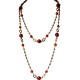 Costume Jewellery Accessories, Fashion Women Gift, Carnelian Natural Stone Brown Bead Antique Gold Extra Long Necklace