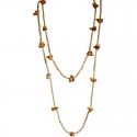 Brown Mother-of-Pearl MOP Extra Long bead Necklace