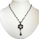 Costume Jewellery Accessories, Fashion Women Girls Small Dainty Gift, Black Diamante Cluster Flower bead Sting Necklace