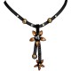 Chic Costume Jewellery Accessoies, Women Girls Cute Small Gift, Brown Two Flower Black Mesh Fashion Drop Necklace