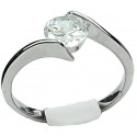 Simple Twist CZ Clear Cubic Zirconia Solitaire Dress Ring