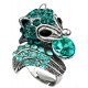 Love Fun Statement Fashiion Jewellery Rings, Fashion Jewelry UK, Women Girls Gift, Aqua Blue Diamante Hedgehog Cute Animal Ring