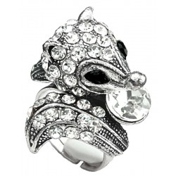 Fun Statement Fashion Jewelry UK, Costume Jewellery Rings, Women Girls Gifts, Funny Clear Diamante Hedgehog Cute Animal Ring