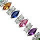 Fashion Bridal Jewellery, Costume Bracelets, Multi Coloured Marquise Teardrop Rhinestone Clear Diamante Dressy Bracelet