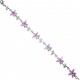 Wedding Costume Jewellery, Pink Cubic Zirconia CZ Crystal Flower Fashion Dressy Tennis Bracelet