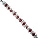 Women Costume Jewelry Bracelets UK, Fashion Bridal Jewellery, Gifts, Ruby Red Teardrop Rhinestone Clear Diamante Dress Bracelet