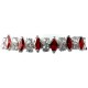 Women Costume Jewelry Bracelets UK, Fashion Bridal Jewellery, Gifts, Ruby Red Teardrop Rhinestone Clear Diamante Dress Bracelet