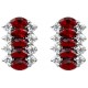 Modern Costume Jewellery UK, Fashion Jewelry Bridal Earrings, Red Marquise Teardrop Rhinestone Clear Diamante Drop Earrings