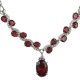 Fashion Jewelry UK, Bridal Costume Jewellery Necklaces, Ruby Red Oval Rhinestone Clear Diamante Dress Necklace, Wedding Gift