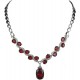 Fashion Jewelry UK, Bridal Costume Jewellery Necklaces, Ruby Red Oval Rhinestone Clear Diamante Dress Necklace, Wedding Gift