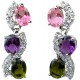 Bridal Costume Jewelry UK, Fashion Wedding Jewellery, Multi Coloured Oval Rhinestone Clear Diamante Dress Drop Earrings