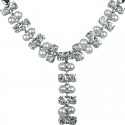 White Pearl Clear Diamante Dress Necklace