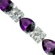 Costume Jewelry Bracelets UK, Fashion Bridal Jewellery, Women Gifts, Purple Teardrop Rhinestone Clear Diamante Dress Bracelet