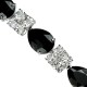 Bridal Costume Jewelry Bracelets, Fashion Wedding Jewellery, Women Gift, Black Teardrop Rhinestone Clear Diamante Dress Bracelet