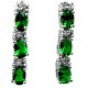 Small Costume Jewellery, Fashion Petite Jewelry, short drop earrings UK, Emerald Green Oval Crystal CZ Short Drop Earrings