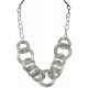 Costume Jewelry Sets UK, Fashion Jewellery Sets, Woman Gift, Silver Spiral Interlocking Circle Medium Long Necklace and Earrings