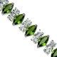 Green Costume Jewelry Sets UK, Fashion Gifts, Teardrop Rhinestone Clear Diamante Dress Jewellery Necklace Bracelet Earrings Set