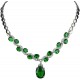 Costume Jewellery Sets, Wedding Fashion Jewelry UK, Green Oval Rhinestone Diamante Jewellery Necklace Bracelet Earrings Set