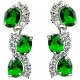 Costume Jewellery Sets, Wedding Fashion Jewelry UK, Green Oval Rhinestone Diamante Jewellery Necklace Bracelet Earrings Set