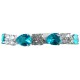Costume Jewellery Sets, Wedding Fashion Jewelry UK, Women Gifts, Blue Teardrop Diamante Dress Jewellery Necklace Bracelet Set
