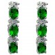 Dressy Costume Jewellery, Fashion Emerald Green Royal Oval Rhinestone Clear Diamante Drop Earrings