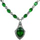 Green Costume Jewellery UK, Fashion Jewelry Necklaces, Emerald Green Oval Diamante Dress Necklace, Bridal Wedding Women Gifts