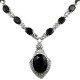 Black Costume Jewellery Necklaces; Fashion Jewelry UK, Black Oval Diamante Necklace, Wedding Gifts, Bridal Accessories
